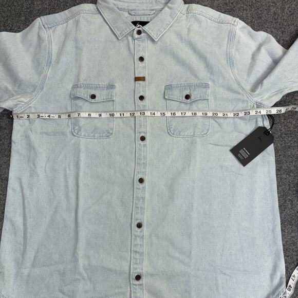 NWT Imperial Motion Men’s XXL Light Wash Denim Jean Button-Up Long Sleeve Shirt - Picture 5 of 8